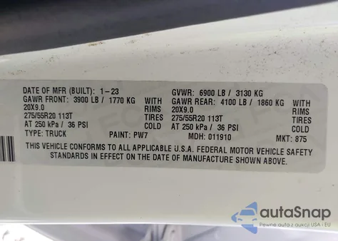 2023 Ram 1500 Big Horn 4X4 5'7 Box z USA, uszkodzony, nr VIN 1C6RRFFGXPN526242